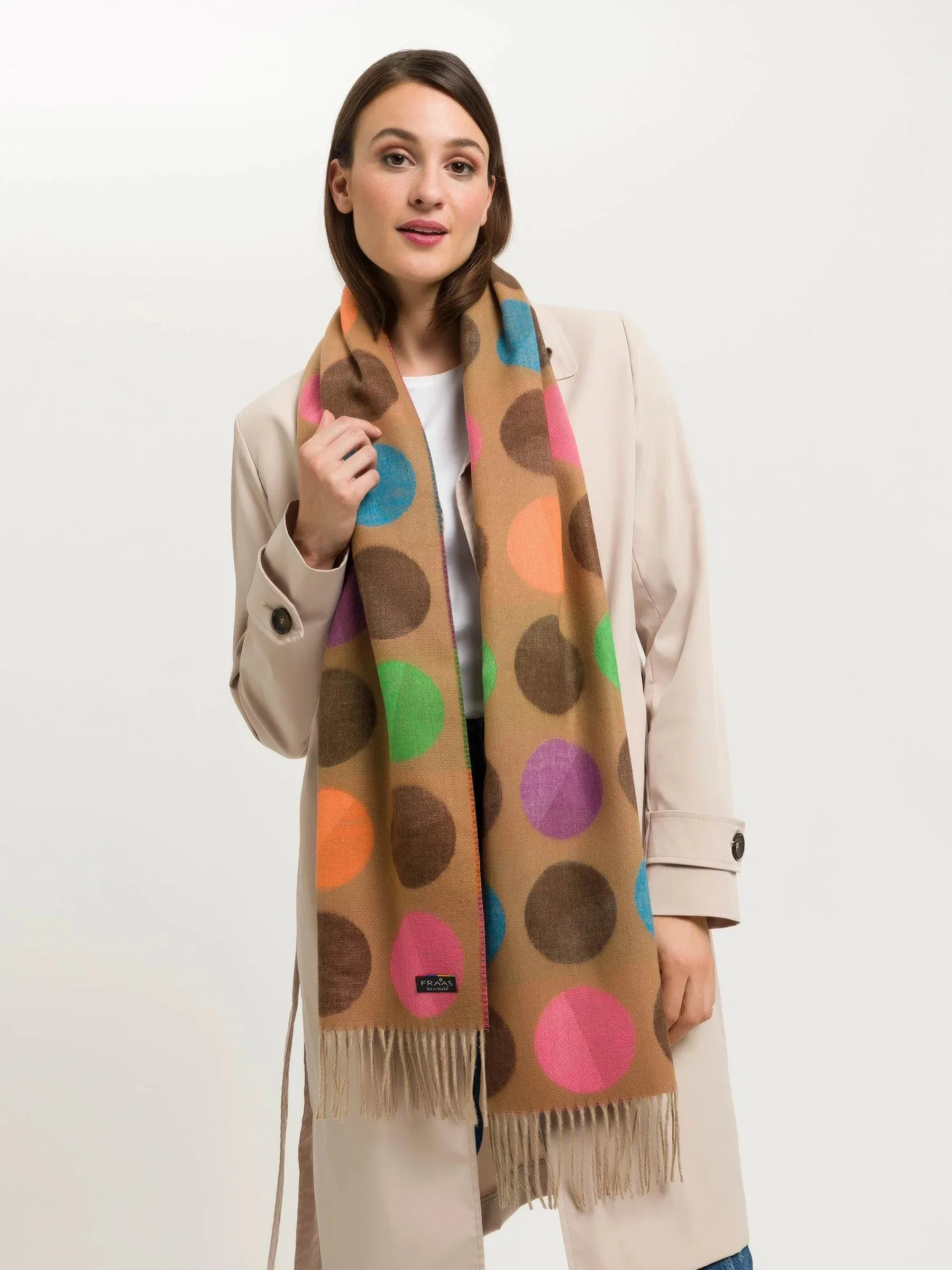 Fraas Divided Dots Woven Cashmink Scarf