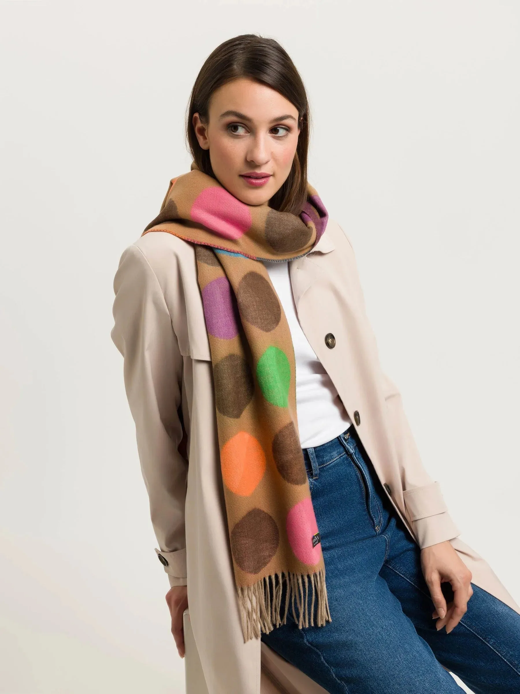 Fraas Divided Dots Woven Cashmink Scarf