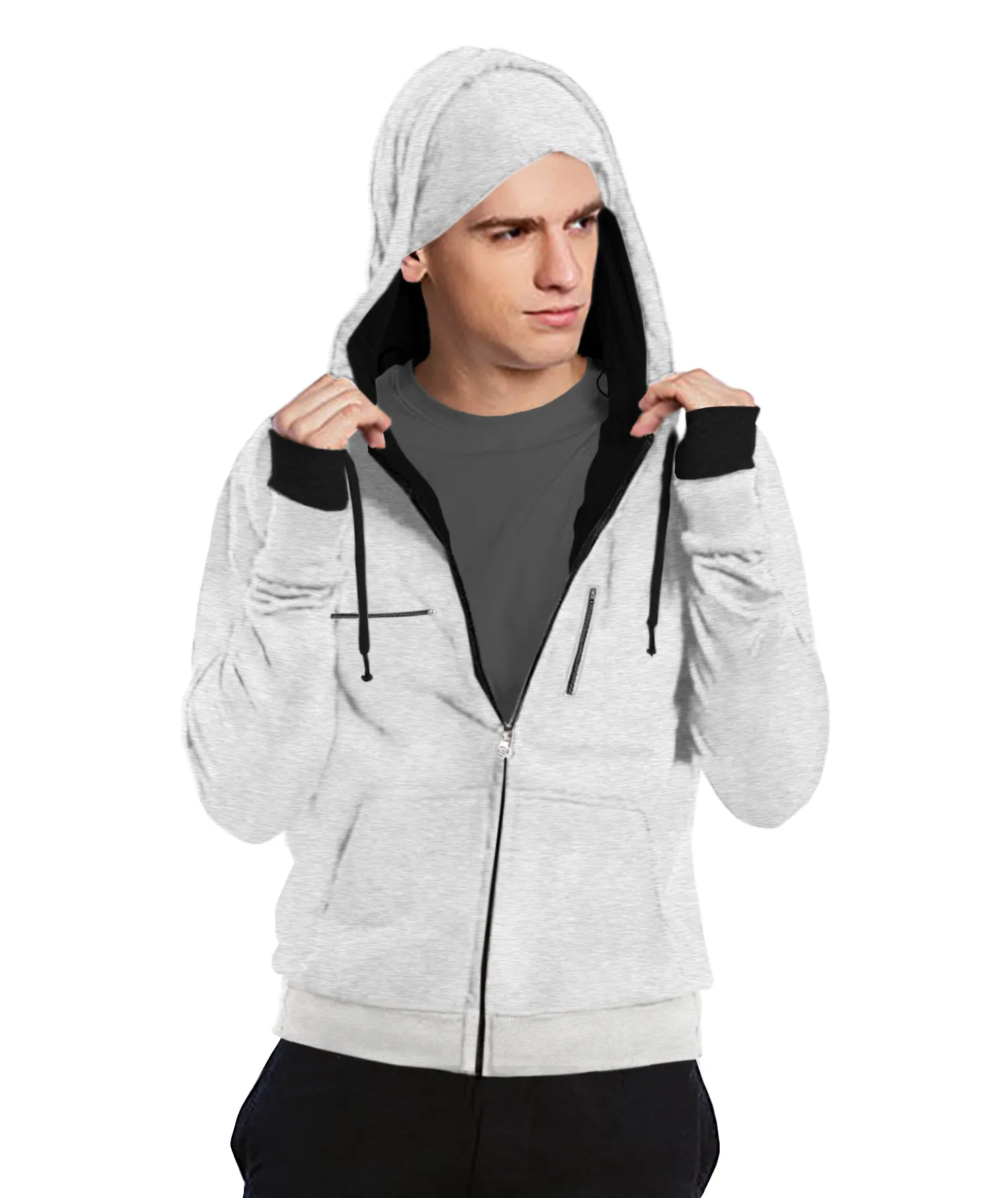 Full Sleeve Grey Unisex Travel Jacket