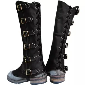 Funki Buys | Boots | Men's Women's Cosplay Leather Leg Armor