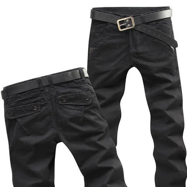 Funki Buys | Pants | Men's Slim Mid Waist Jeans | Cargo Pants