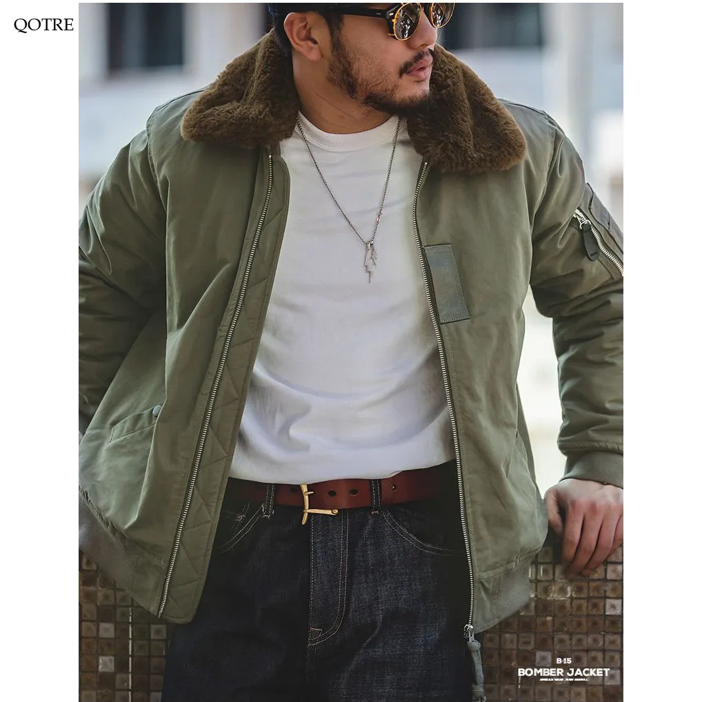 Fur Collar Pilot Bomber Jacket