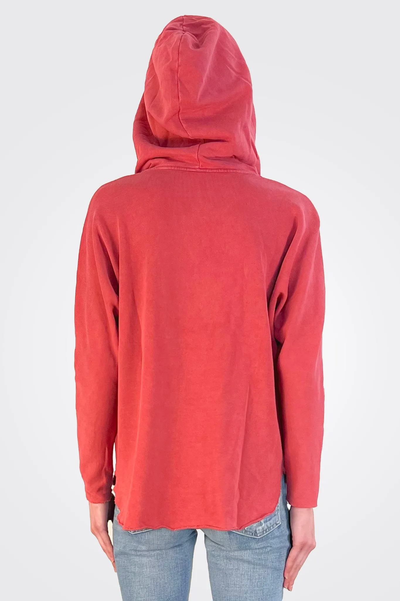 Georgia Zip Tunic Hoodie - Red Velvet