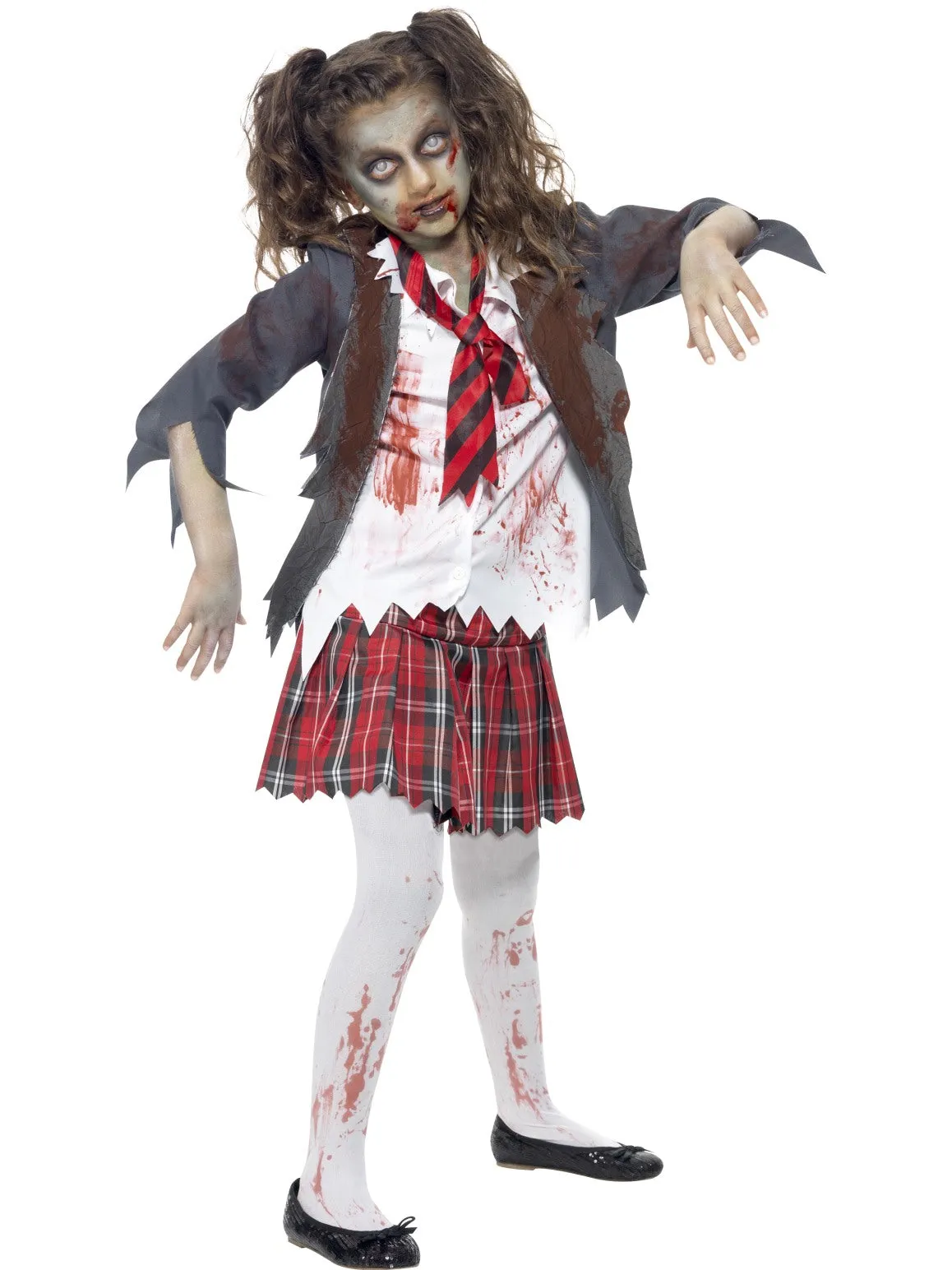 Girls Costume - Zombie School Girl