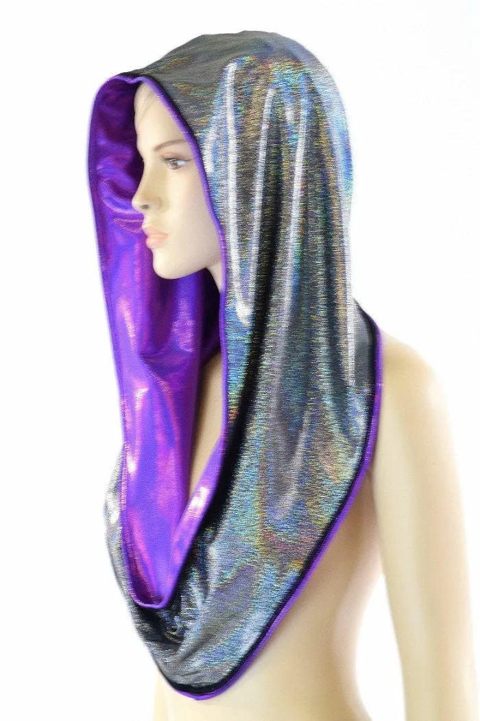 Grape & Silver Reversible Infinity Festival Hood