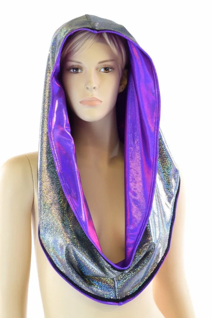 Grape & Silver Reversible Infinity Festival Hood