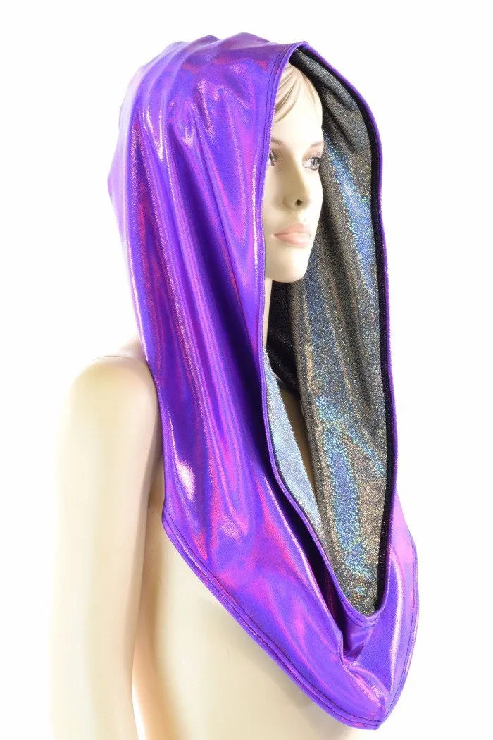 Grape & Silver Reversible Infinity Festival Hood