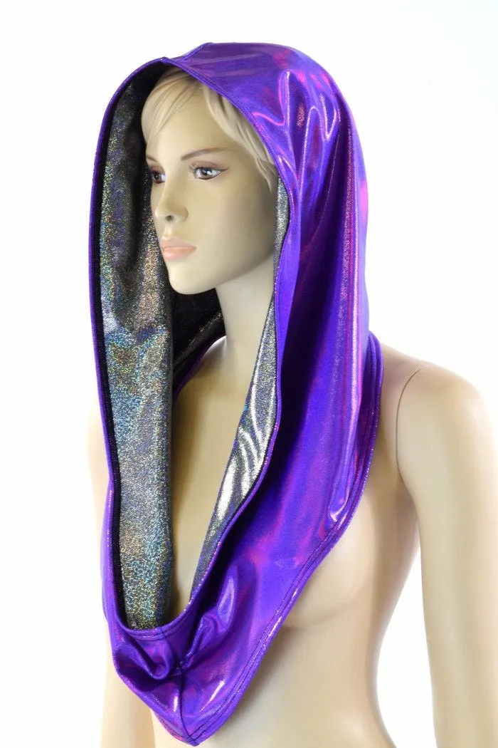 Grape & Silver Reversible Infinity Festival Hood