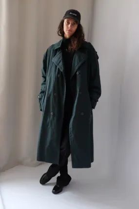 GREEN VINTAGE COAT WITH WARM REMOVABLE LINING