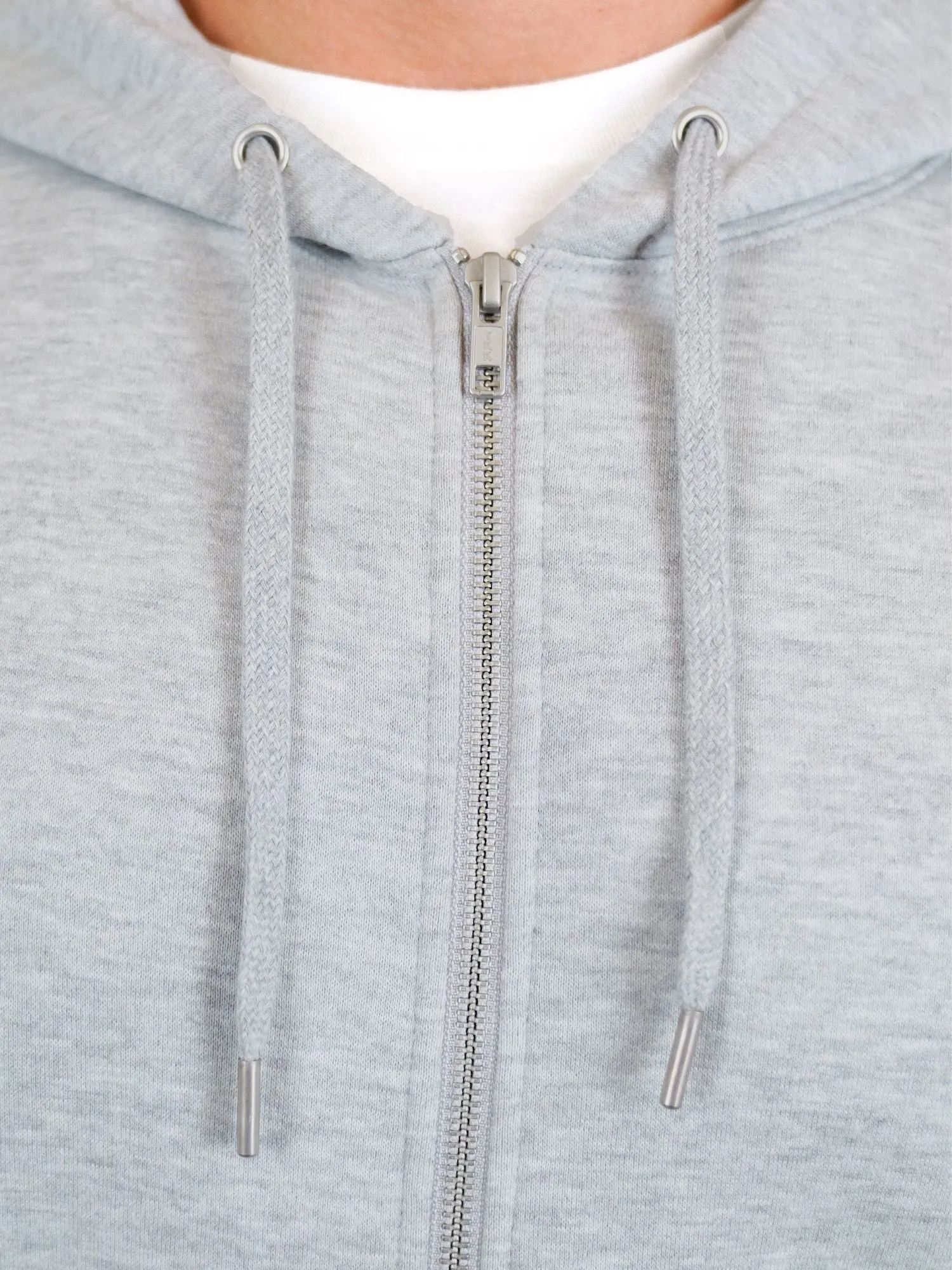 Heather Grey Zip-Up Hoodie