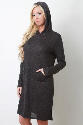 Heathered Hoodie Long Sleeved Tunic Dress