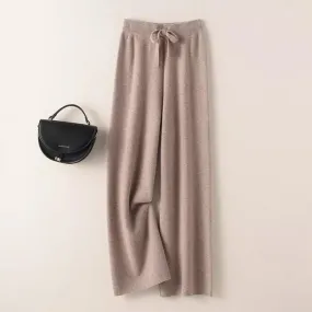 High Waist Wool Pants - Luxurious and Stylish Wide Leg Pants