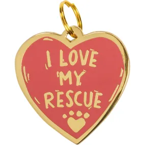 I Love My Rescue Collar Charm