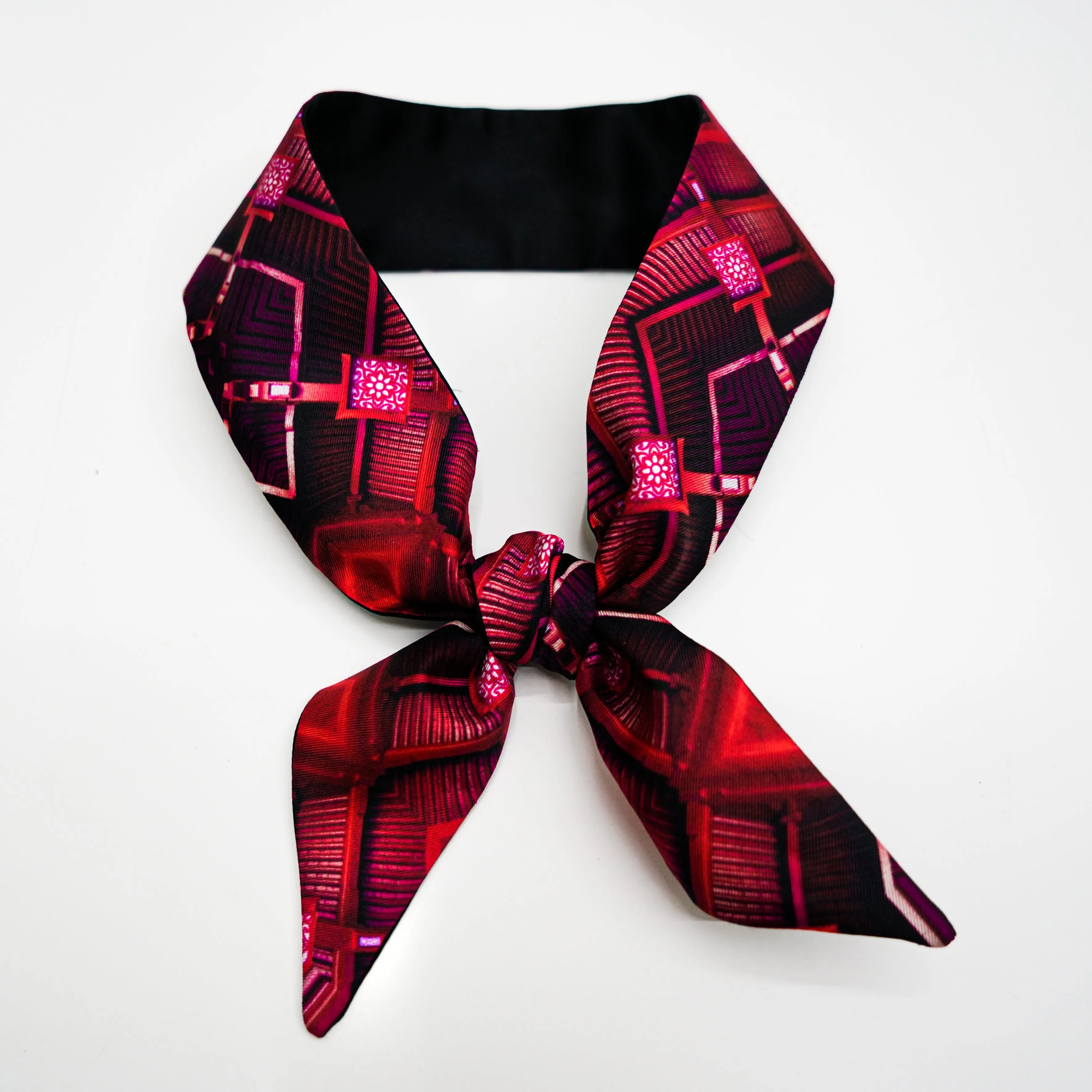 IM the 2-IN-1 Silk Twilly Scarf ( Lacquar ) - Made in Hong Kong - 香港製造