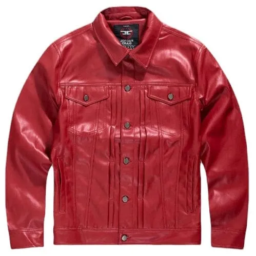 Jc Faux Leather Jacket (Red) - JJ1218RED