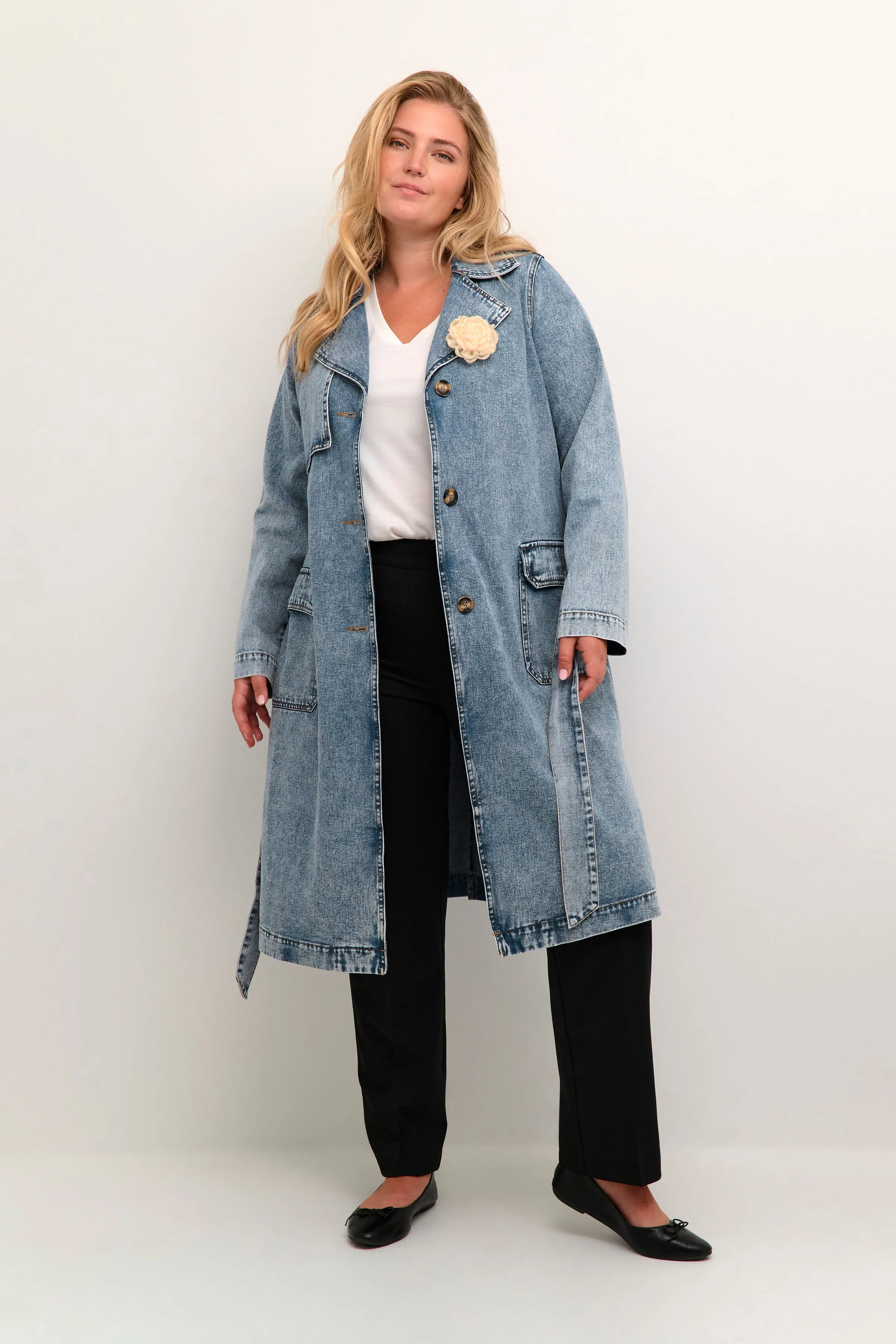 Kaffe Curve Denim Trenchcoat