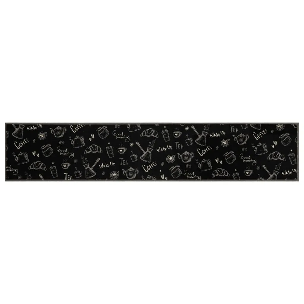 Kitchen Rug Washable Morning Black 60x300 cm Velvet