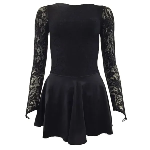 Lace Sleeve All Black "In-Between" Irish Dance Dress