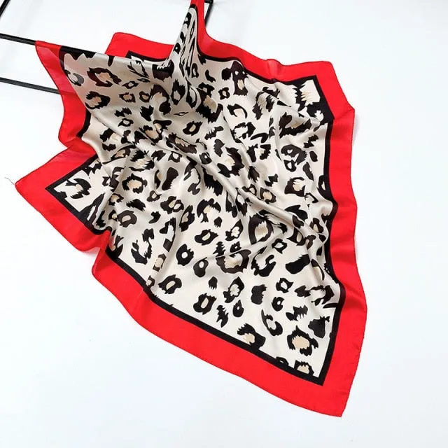 Leopard Printed Silk Hijab Scarf