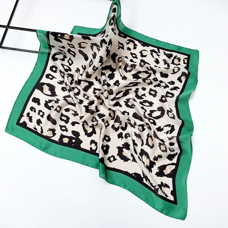 Leopard Printed Silk Hijab Scarf