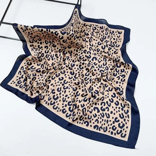 Leopard Printed Silk Hijab Scarf