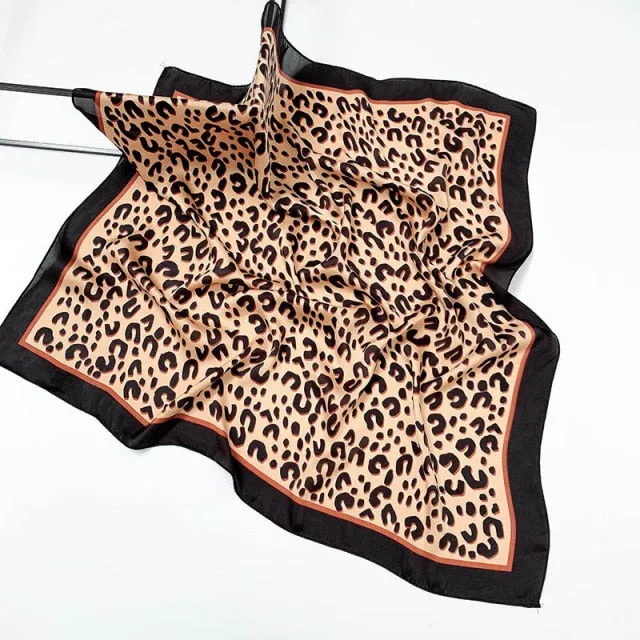 Leopard Printed Silk Hijab Scarf