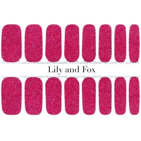 Lily and Fox - Nail Wrap - Lipstick Pink (Glitter)