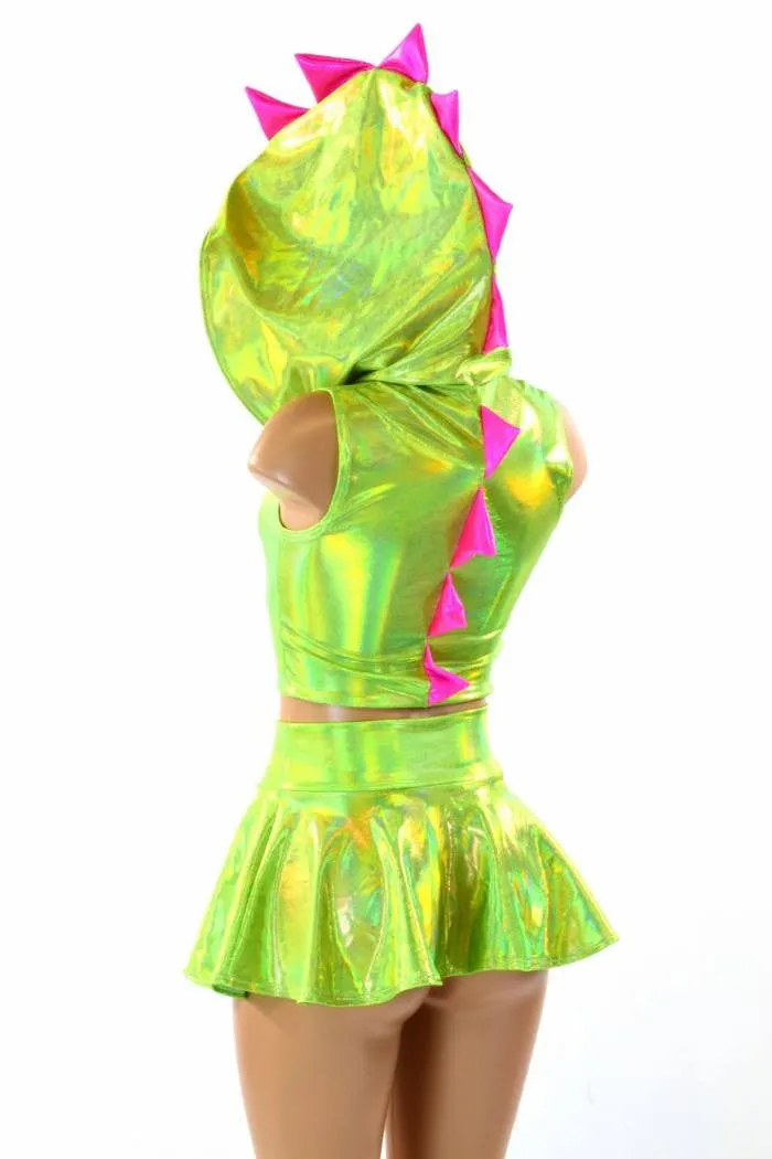 Lime Green Dragon Hoodie & Skirt