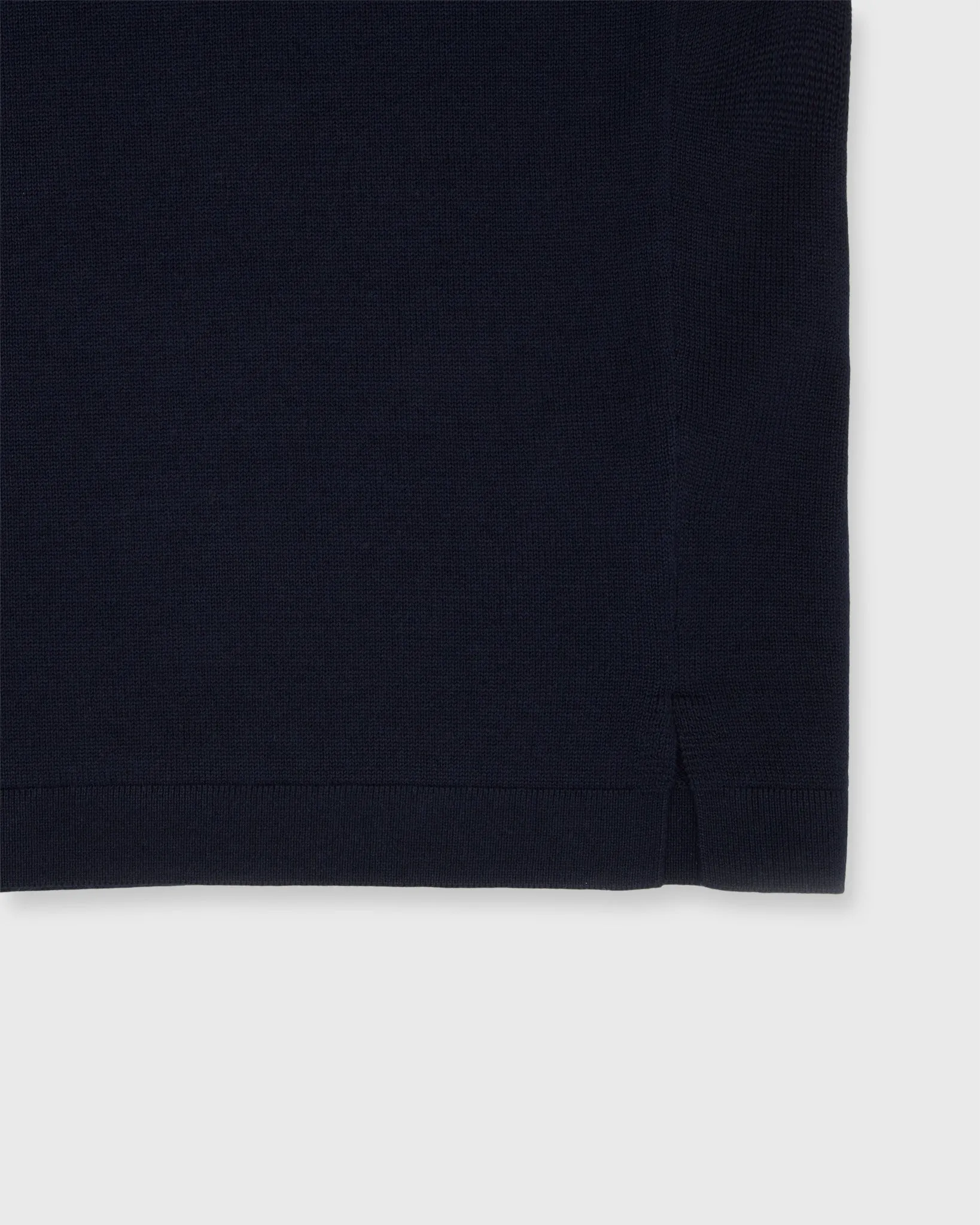 Long-Sleeved Rally Polo Sweater in Navy Cotton