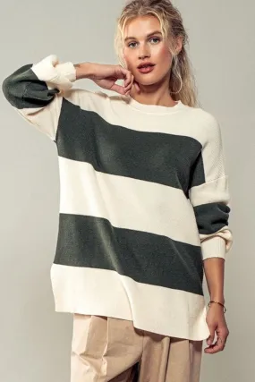 Lucky Stripes Waffle Knit Sweater