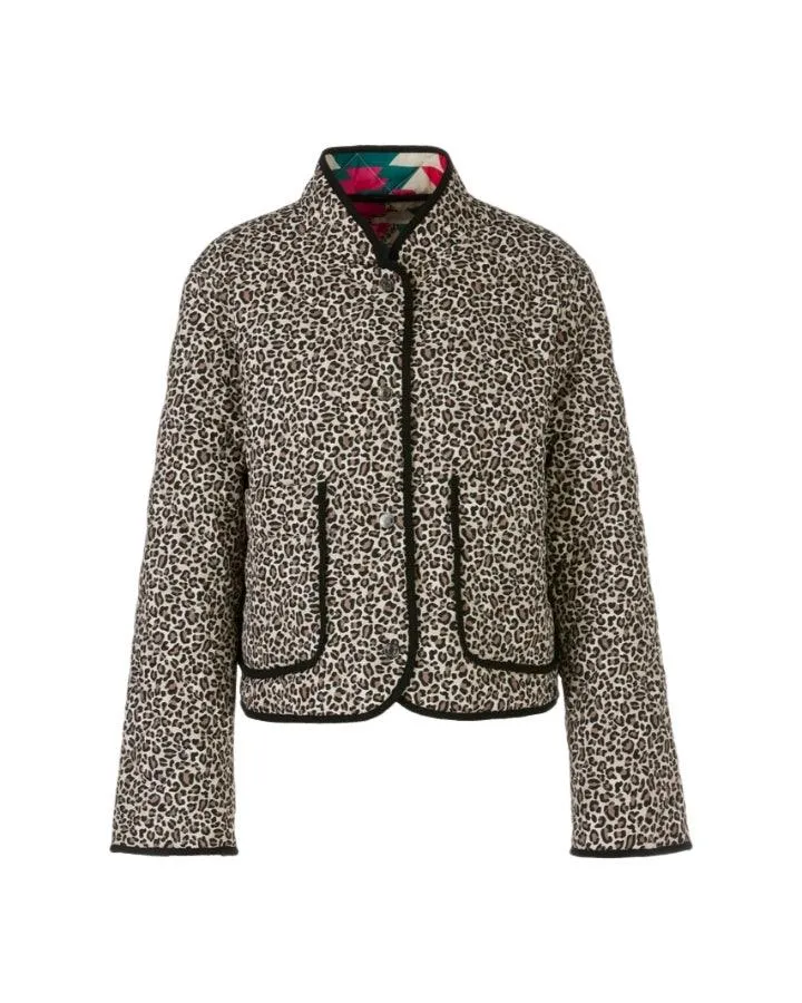 Marc Cain Reversible Print Quilted Snap Jacket