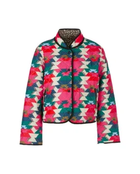 Marc Cain Reversible Print Quilted Snap Jacket