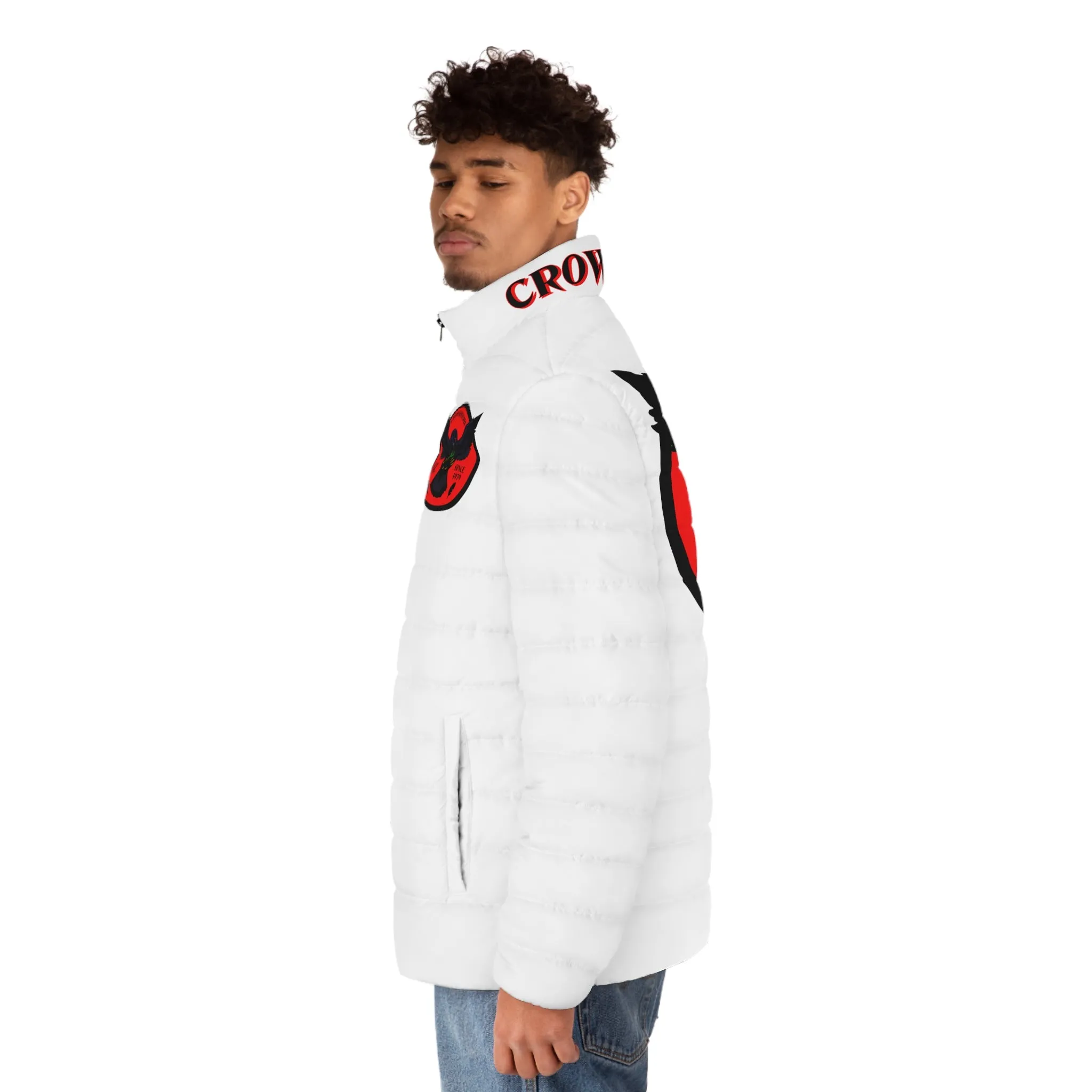 Men's 3rd GEN Puffer Jacket, WHITE W/ RED LOGO