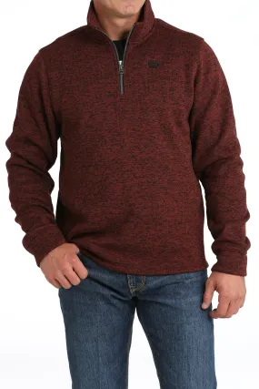 Men's Cinch 1/4 Zip Burgundy Sweater