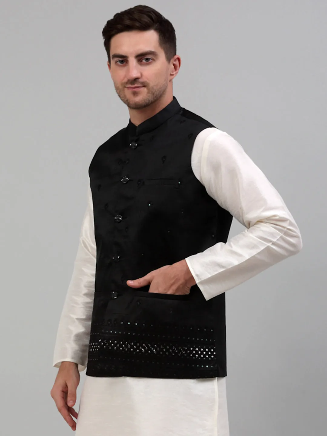 Men'S Embroidered Nehru Jacket