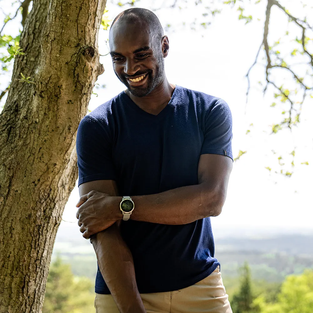 Mens Merino 150 V-Neck Tee (Navy)