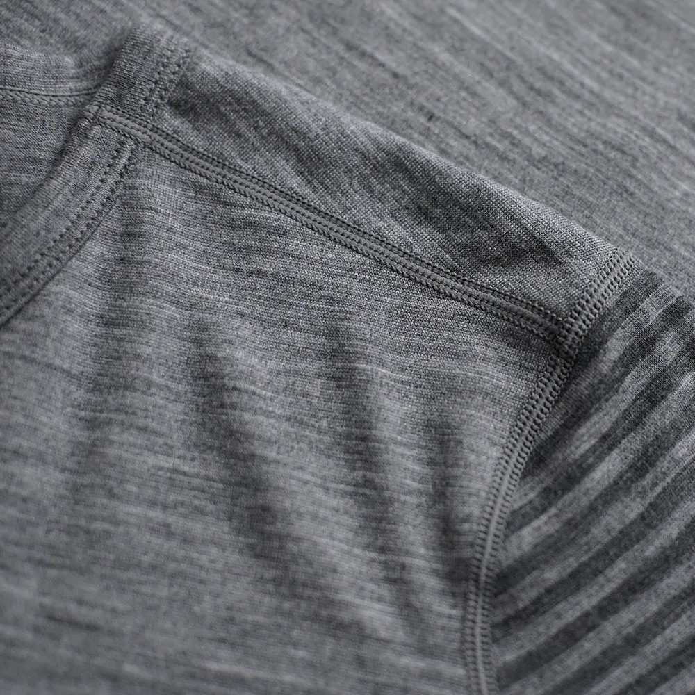 Mens Merino 180 Long Sleeve Crew (Stripe Charcoal/Smoke)