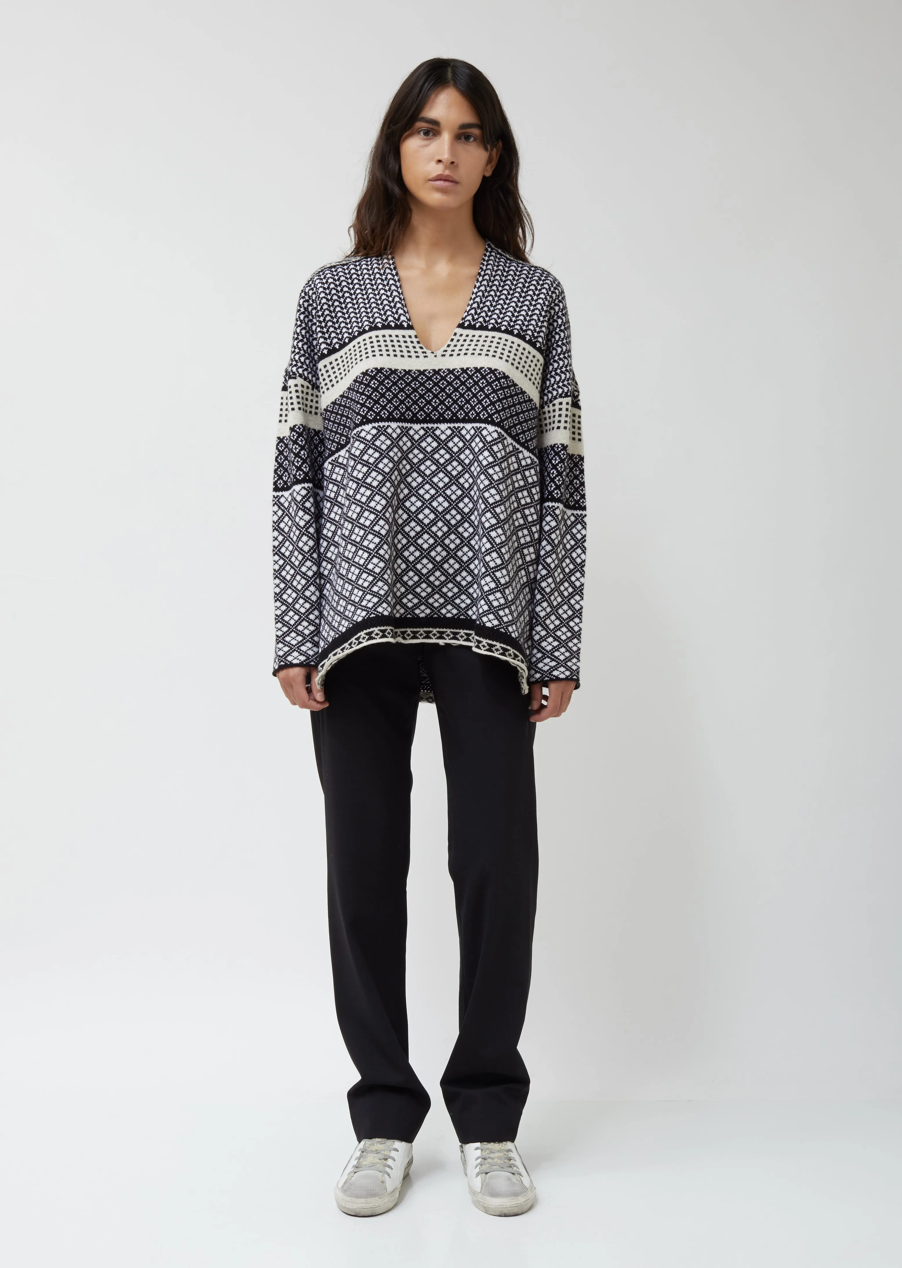 Merino-Cashmere Blend Poncho Pullover