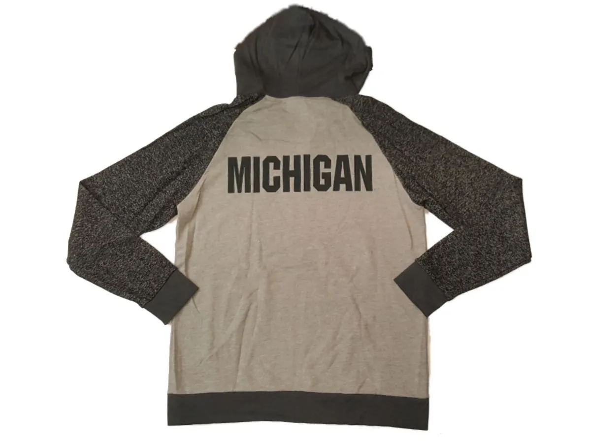 Michigan Wolverines Colosseum Gray Full Zip Hoodie Sweatshirt Jacket (L)