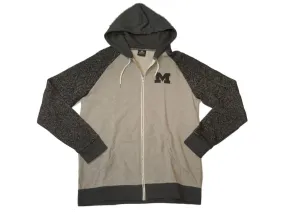 Michigan Wolverines Colosseum Gray Full Zip Hoodie Sweatshirt Jacket (L)