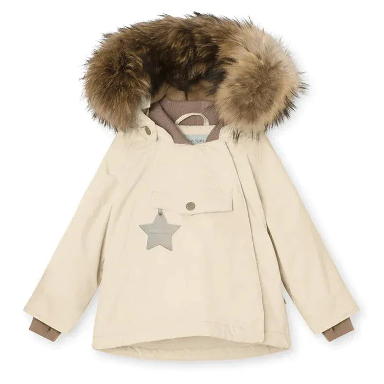 MINI A TURE Kids WANG Winter Jacket w/ Fur Hat in Angora Cream