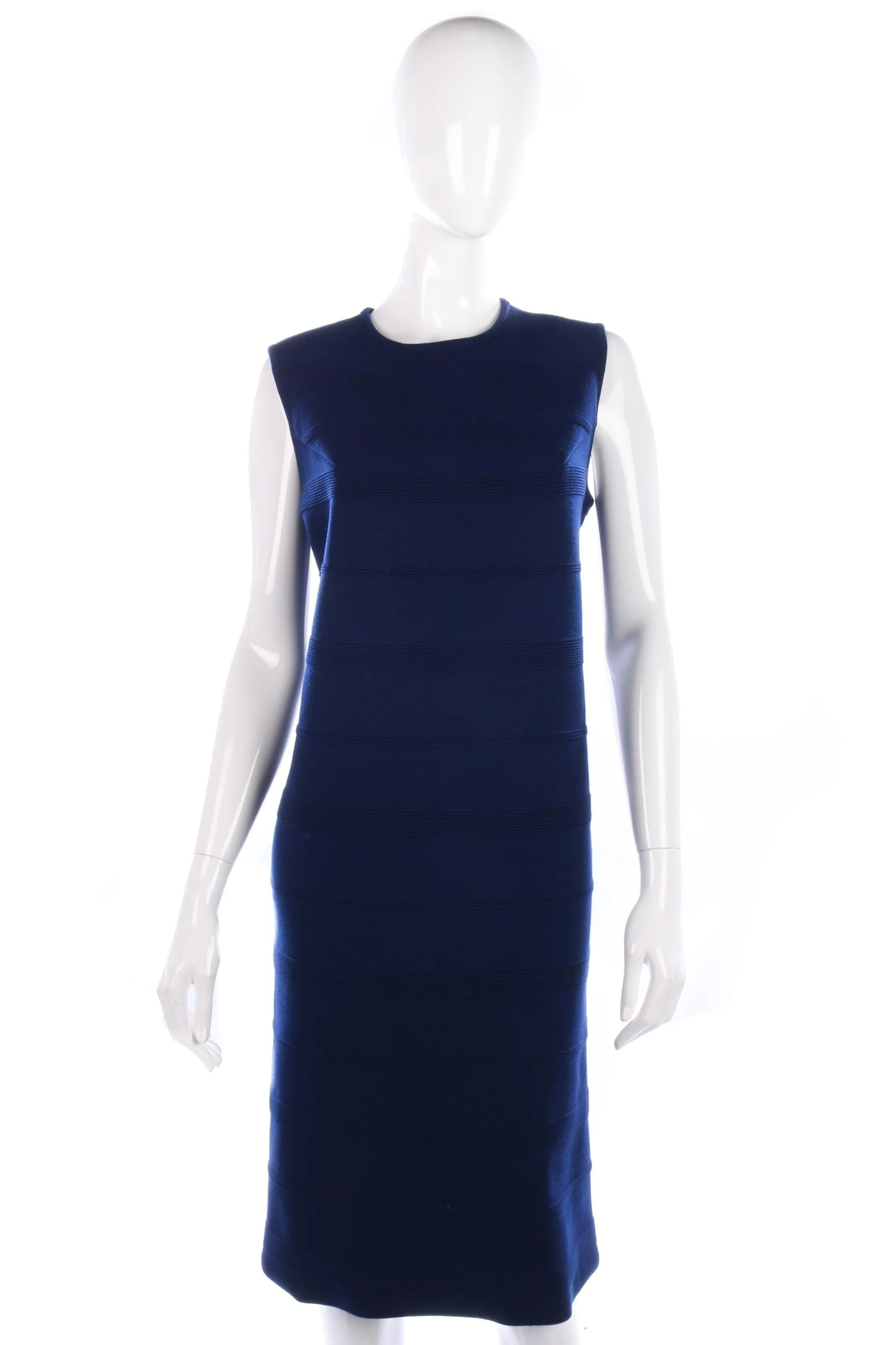 Navy pure wool shift dress size M