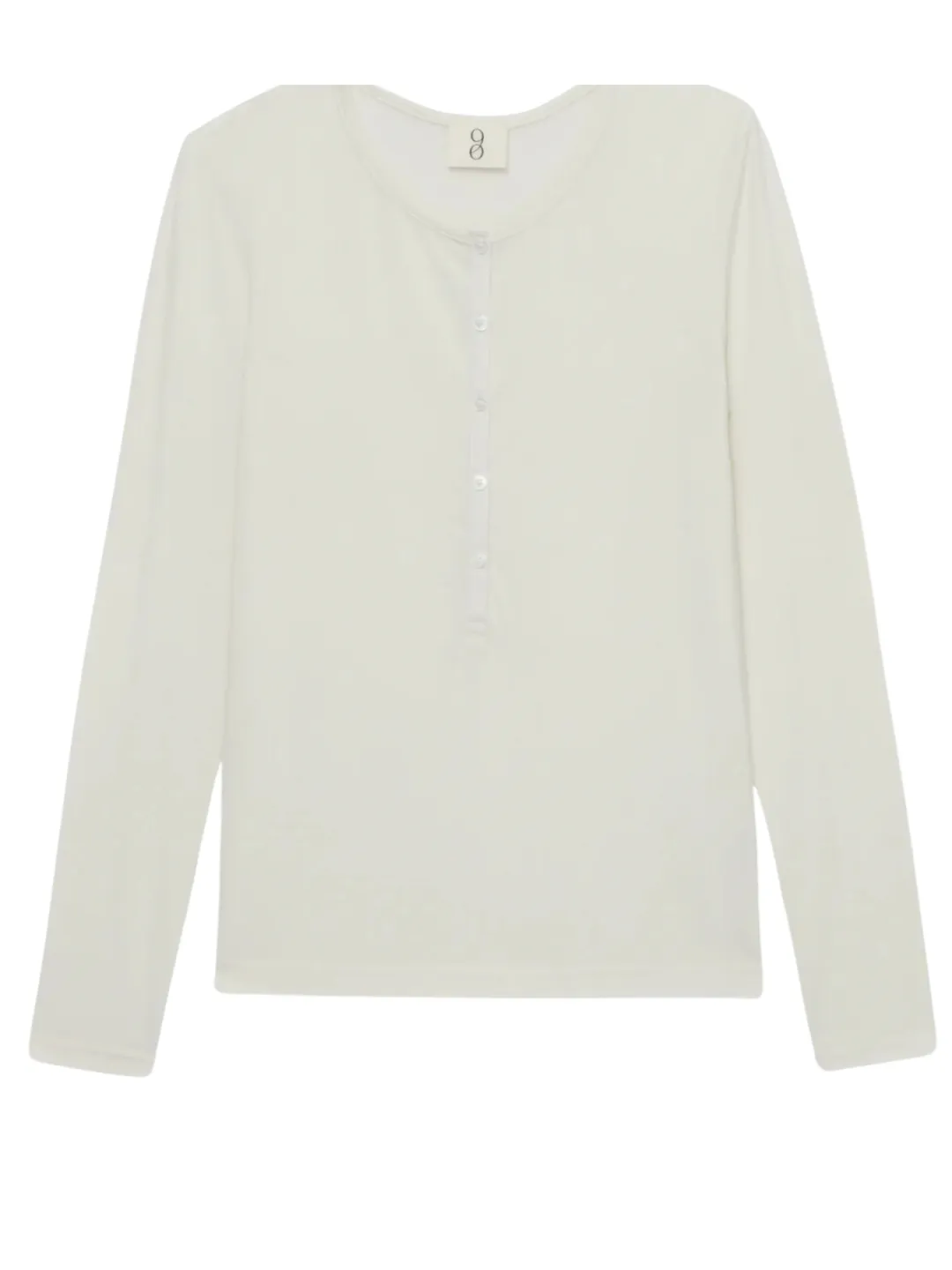 Ninety Percent henley top whisper white