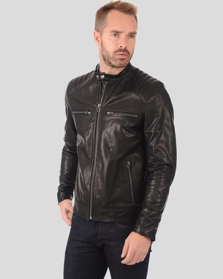 Noah Black Motorcycle Leather Jacket