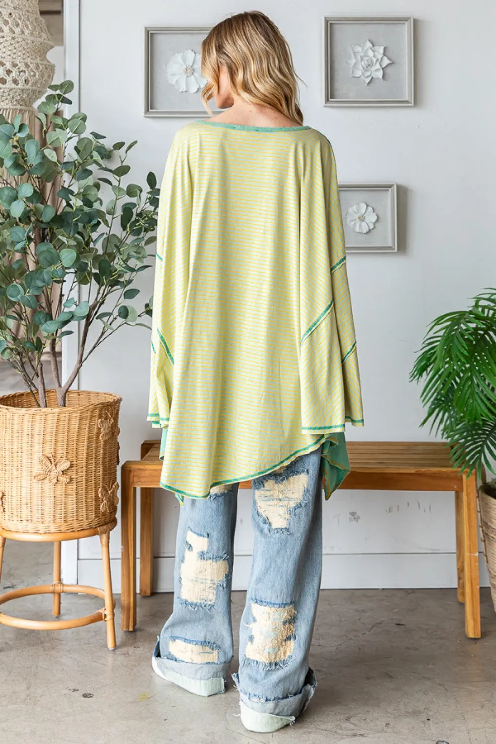 Oli & Hali Asymmetrical Hemline Top in Light Green