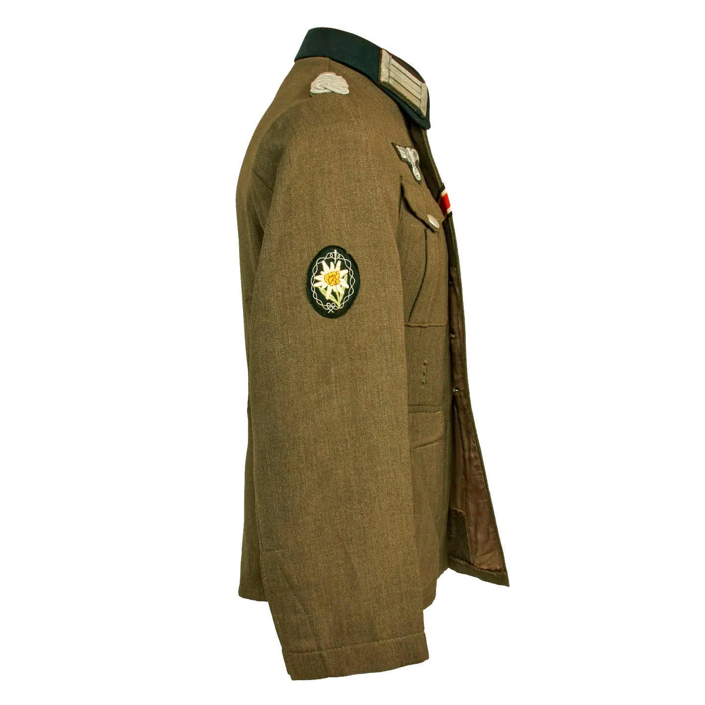 Original German WWII Heer Army Mountain Troops Lieutenant M-36 Tailor Made Tunic - Gebirgsjäger