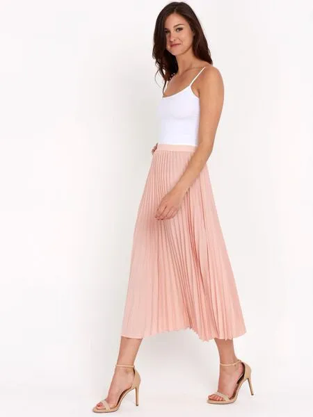 Pink Pleated Skirt