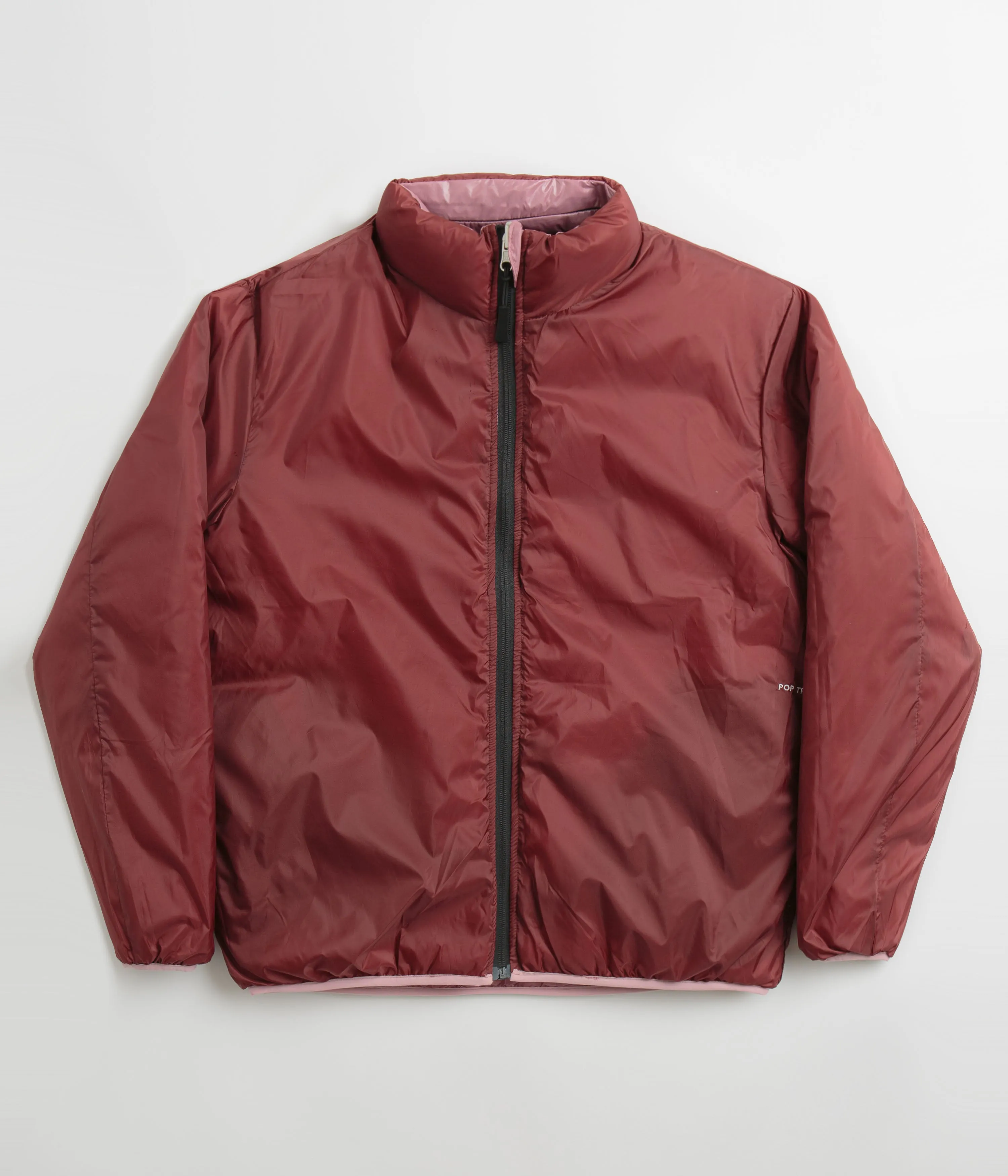 Pop Trading Company Quilted Reversible Puffer Jacket - Mesa Rose / Fired Brick