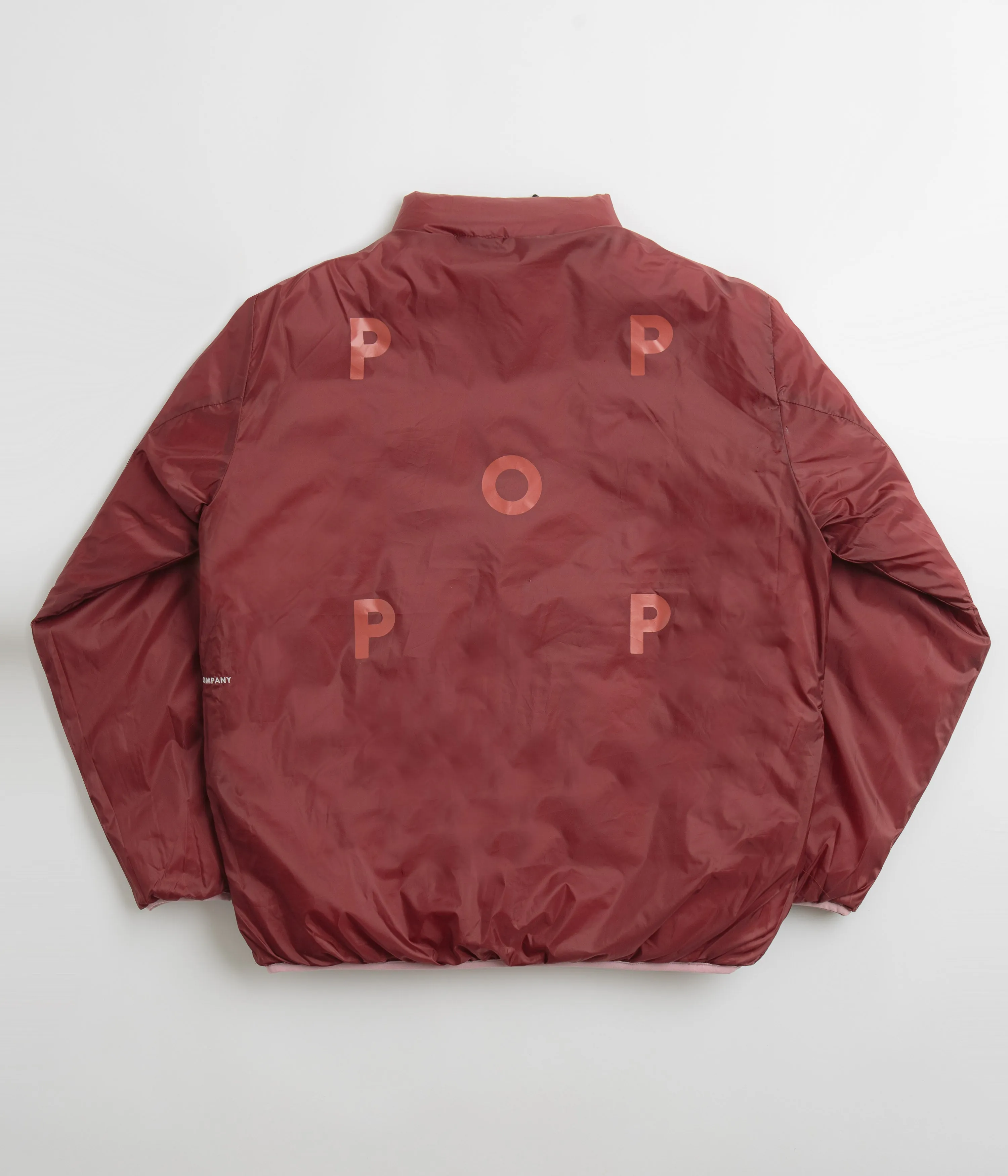 Pop Trading Company Quilted Reversible Puffer Jacket - Mesa Rose / Fired Brick