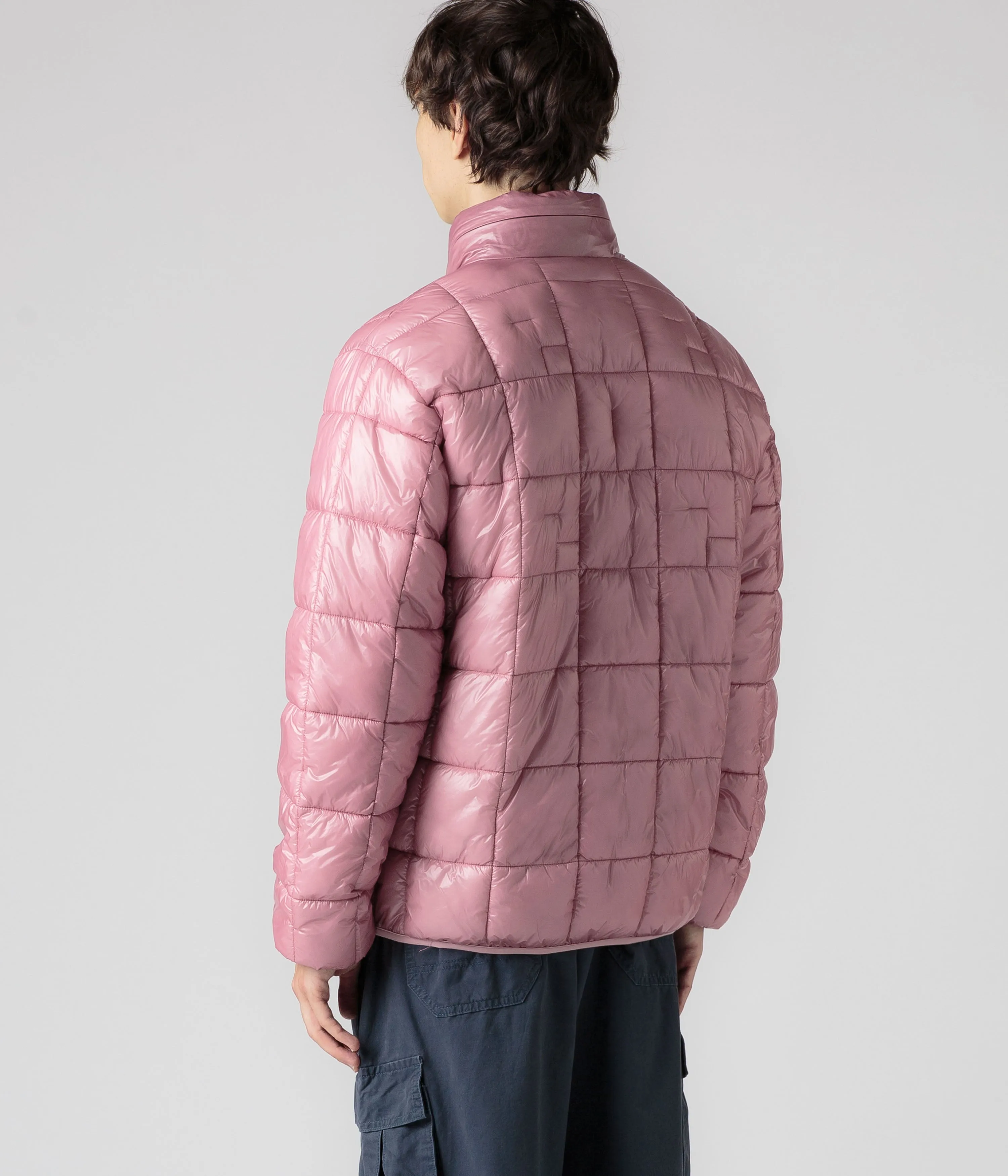 Pop Trading Company Quilted Reversible Puffer Jacket - Mesa Rose / Fired Brick